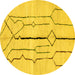 Round Solid Yellow Modern Rug, abs2905yw