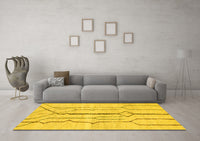 Machine Washable Solid Yellow Modern Rug, wshabs2905yw