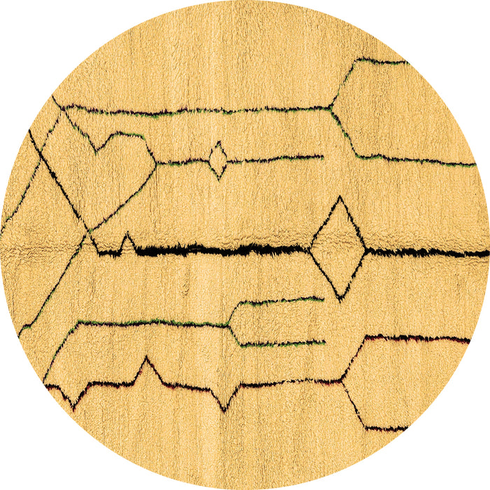 Round Machine Washable Solid Brown Modern Rug, wshabs2905brn