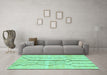 Machine Washable Solid Turquoise Modern Area Rugs in a Living Room,, wshabs2905turq