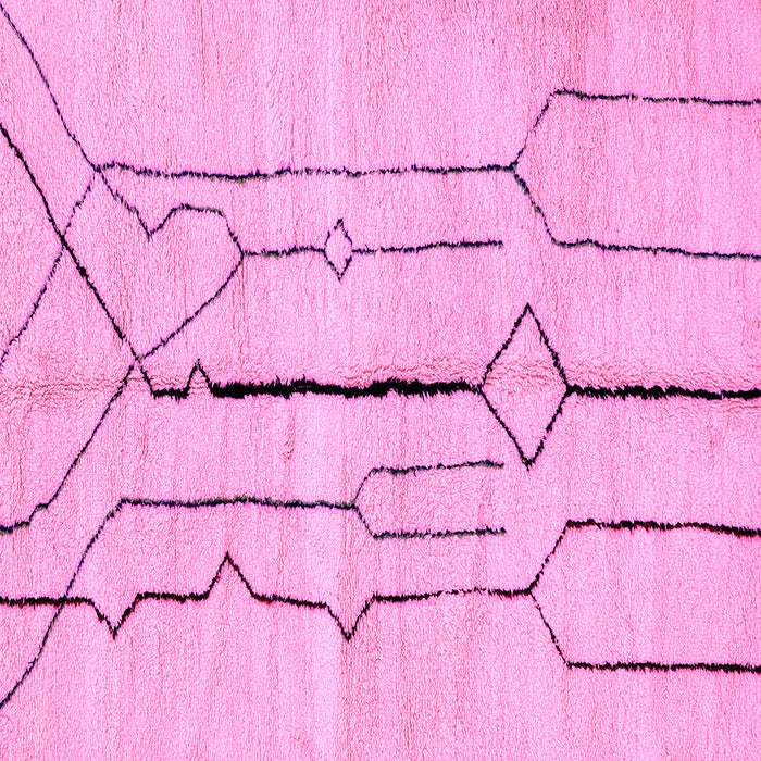 Square Solid Pink Modern Rug, abs2905pnk