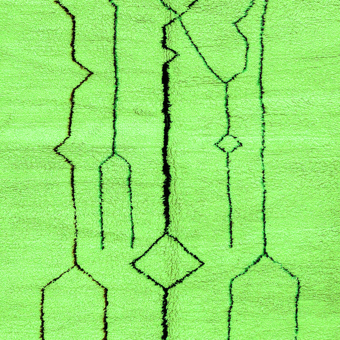 Machine Washable Solid Green Modern Area Rugs, wshabs2905grn
