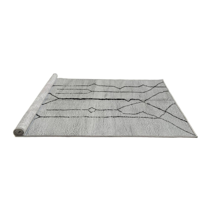 Sideview of Machine Washable Solid Gray Modern Rug, wshabs2905gry