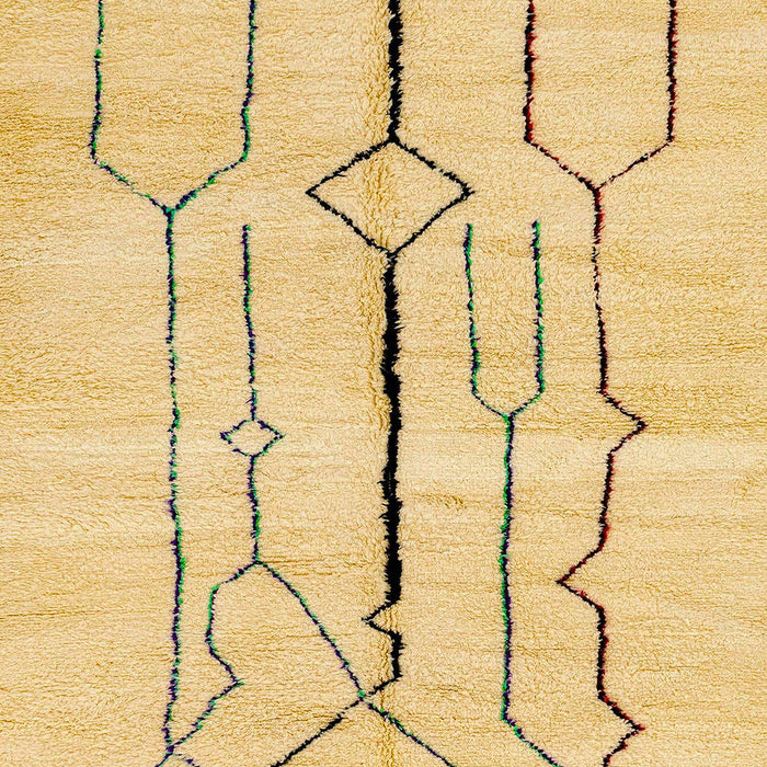 Machine Washable Abstract Yellow Rug, wshabs2905