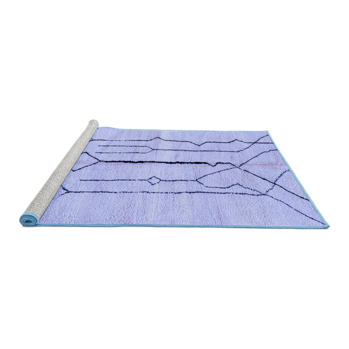 Sideview of Machine Washable Solid Blue Modern Rug, wshabs2905blu