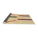 Sideview of Abstract Mustard Yellow Solid Rug, abs2906