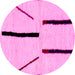 Round Solid Pink Modern Rug, abs2906pnk