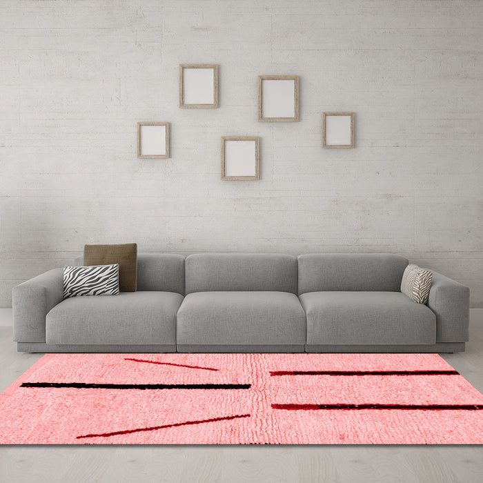 Modern Red Washable Rugs