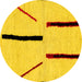 Round Solid Yellow Modern Rug, abs2906yw