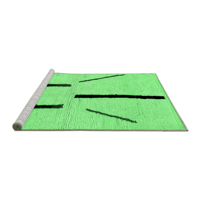 Sideview of Machine Washable Solid Emerald Green Modern Area Rugs, wshabs2906emgrn