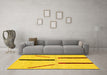 Machine Washable Solid Yellow Modern Rug in a Living Room, wshabs2906yw