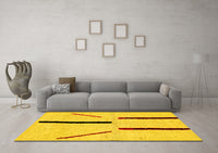 Machine Washable Solid Yellow Modern Rug, wshabs2906yw