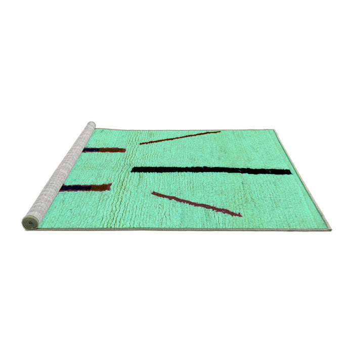Sideview of Machine Washable Solid Turquoise Modern Area Rugs, wshabs2906turq