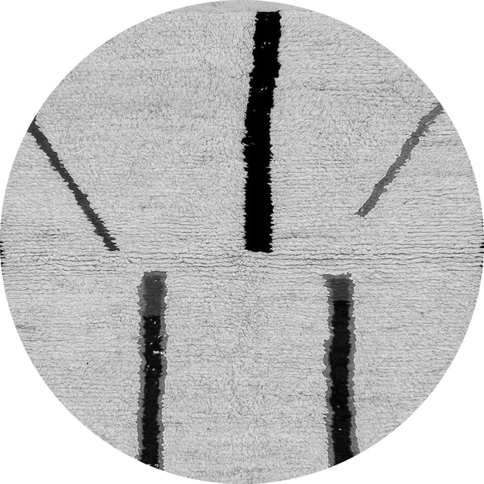 Round Machine Washable Solid Gray Modern Rug, wshabs2906gry