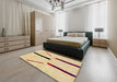 Machine Washable Abstract Mustard Yellow Rug in a Bedroom, wshabs2906