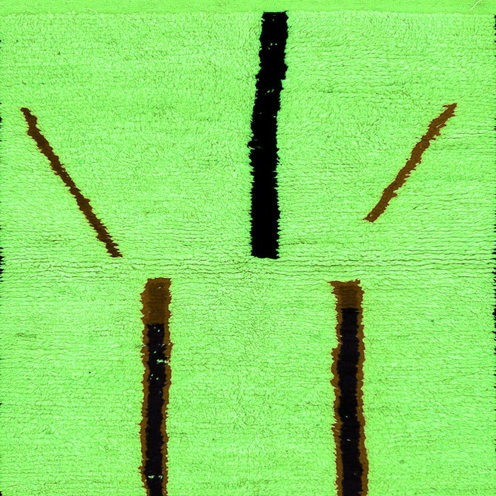 Square Machine Washable Solid Green Modern Area Rugs, wshabs2906grn