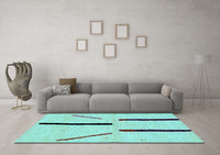 Machine Washable Solid Light Blue Modern Rug, wshabs2906lblu