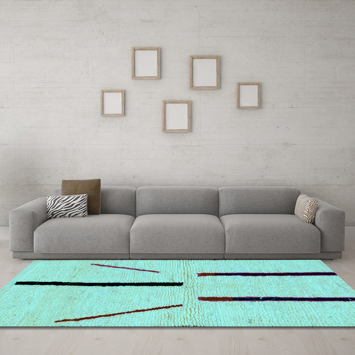 Machine Washable Solid Light Blue Modern Rug in a Living Room, wshabs2906lblu