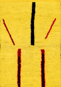 Solid Yellow Modern Rug, abs2906yw