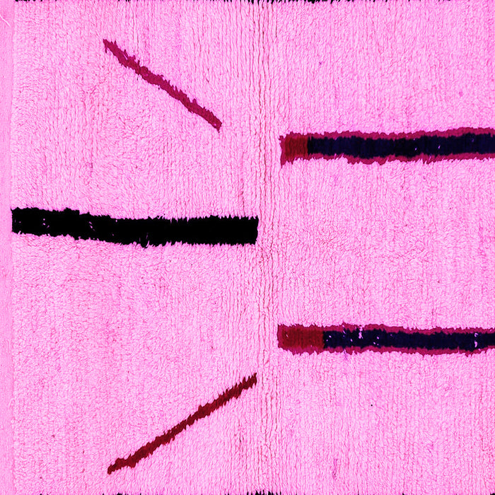 Square Machine Washable Solid Pink Modern Rug, wshabs2906pnk