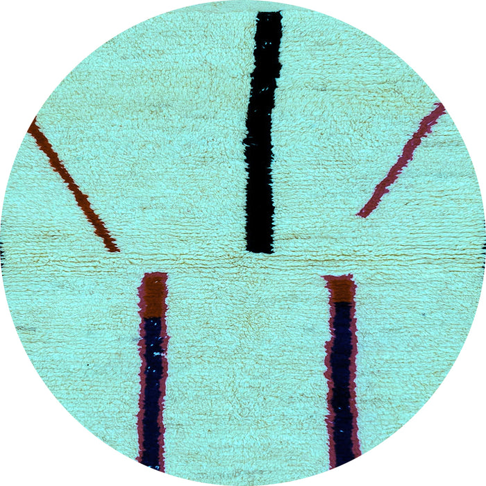 Round Machine Washable Solid Light Blue Modern Rug, wshabs2906lblu