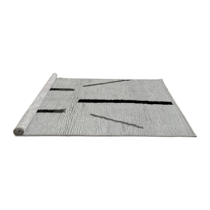 Sideview of Machine Washable Solid Gray Modern Rug, wshabs2906gry