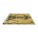 Sideview of Machine Washable Abstract Saffron Yellow Rug, wshabs2907