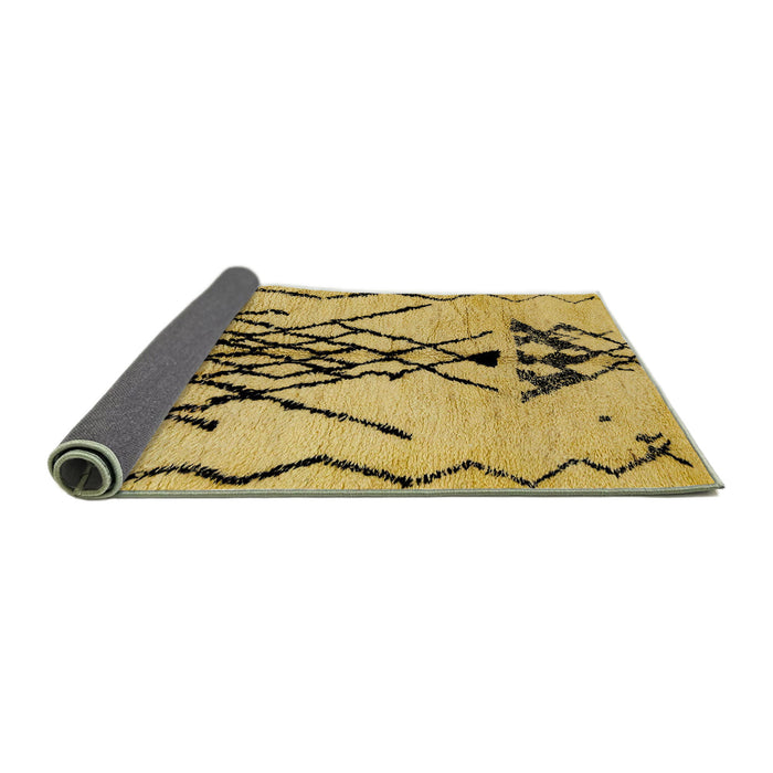 Sideview of Abstract Saffron Yellow Modern Rug, abs2907