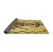 Sideview of Abstract Saffron Yellow Modern Rug, abs2907