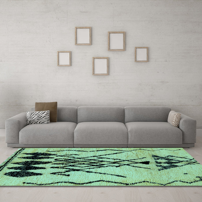 Machine Washable Abstract Light Blue Modern Rug in a Living Room, wshabs2907lblu