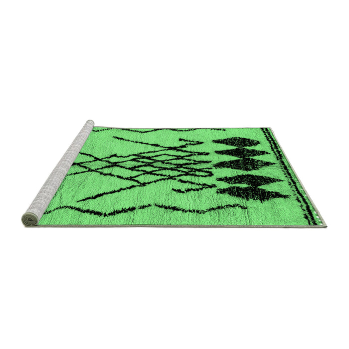 Sideview of Machine Washable Abstract Emerald Green Modern Area Rugs, wshabs2907emgrn