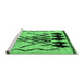 Sideview of Machine Washable Abstract Emerald Green Modern Area Rugs, wshabs2907emgrn