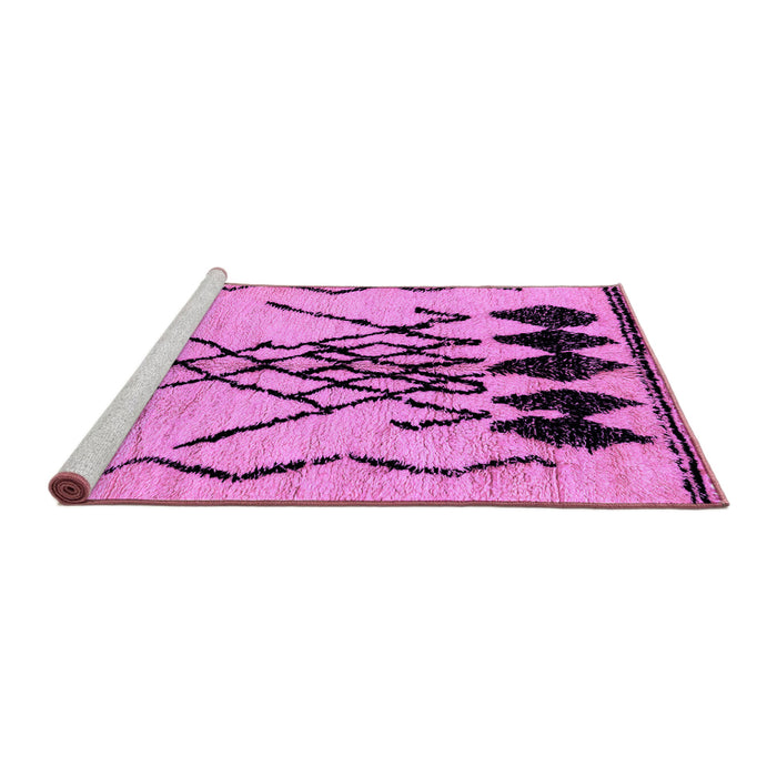 Sideview of Machine Washable Abstract Purple Modern Area Rugs, wshabs2907pur