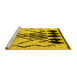 Sideview of Machine Washable Abstract Yellow Modern Rug, wshabs2907yw