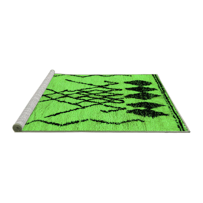 Sideview of Machine Washable Abstract Green Modern Area Rugs, wshabs2907grn