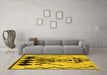 Machine Washable Abstract Yellow Modern Rug in a Living Room, wshabs2907yw