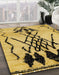 Abstract Saffron Yellow Modern Rug in Family Room, abs2907