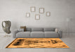 Machine Washable Abstract Orange Modern Area Rugs in a Living Room, wshabs2907org