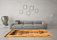 Machine Washable Abstract Orange Modern Rug, wshabs2907org