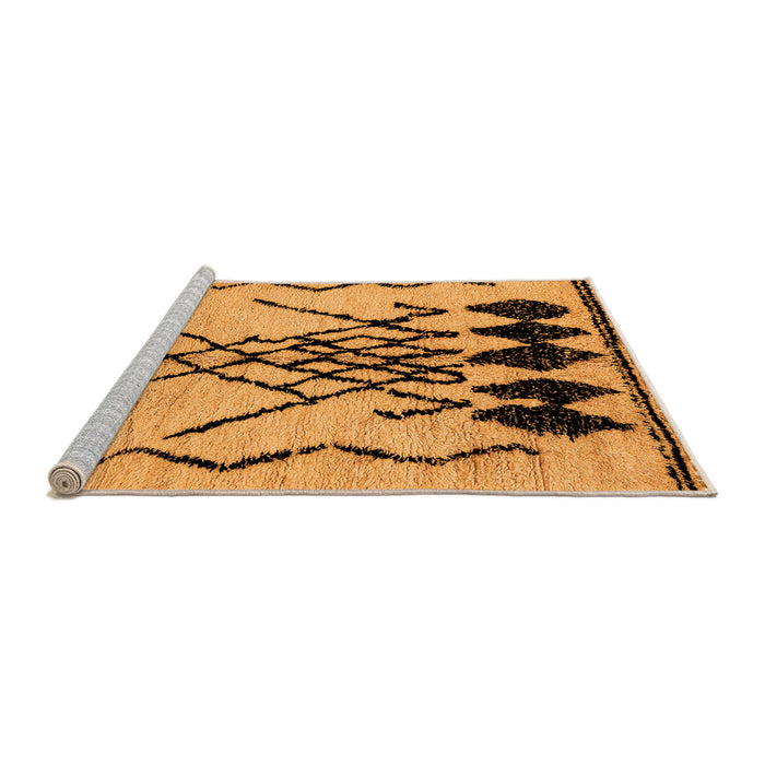 Sideview of Machine Washable Abstract Orange Modern Area Rugs, wshabs2907org