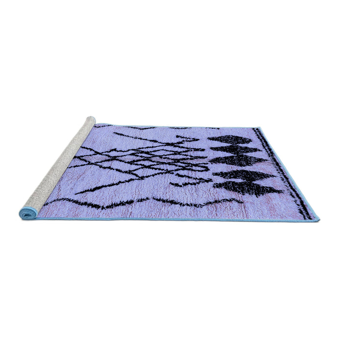 Sideview of Machine Washable Abstract Blue Modern Rug, wshabs2907blu
