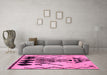 Machine Washable Abstract Pink Modern Rug in a Living Room, wshabs2907pnk