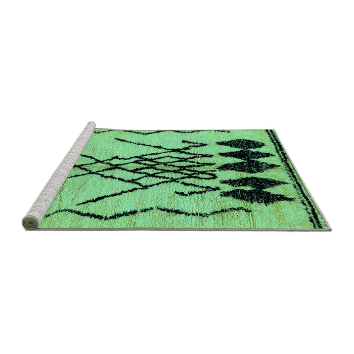 Sideview of Machine Washable Abstract Turquoise Modern Area Rugs, wshabs2907turq
