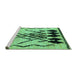 Sideview of Machine Washable Abstract Turquoise Modern Area Rugs, wshabs2907turq