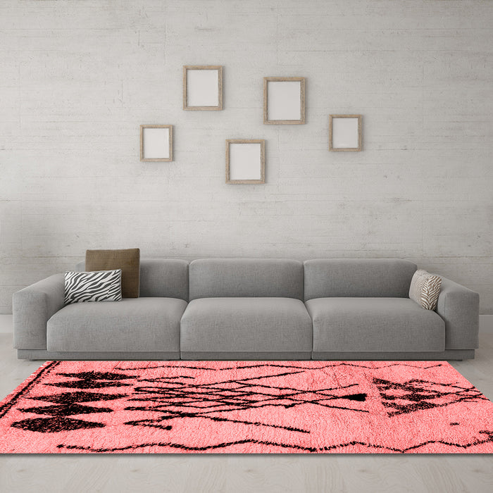 Modern Red Washable Rugs
