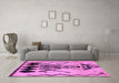 Machine Washable Abstract Purple Modern Area Rugs in a Living Room, wshabs2907pur