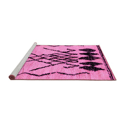 Sideview of Machine Washable Abstract Pink Modern Rug, wshabs2907pnk