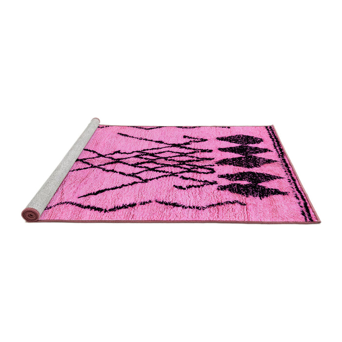 Sideview of Machine Washable Abstract Pink Modern Rug, wshabs2907pnk