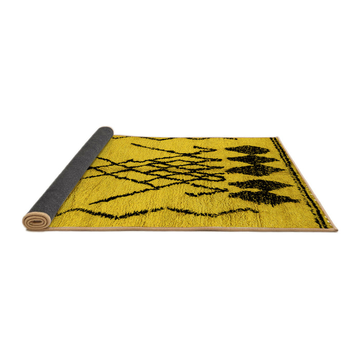 Sideview of Abstract Yellow Modern Rug, abs2907yw