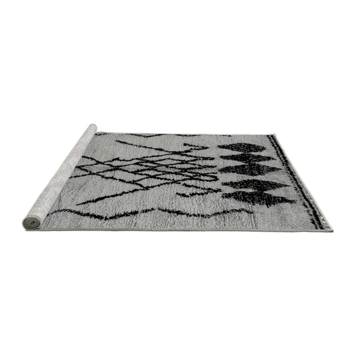 Sideview of Machine Washable Abstract Gray Modern Rug, wshabs2907gry